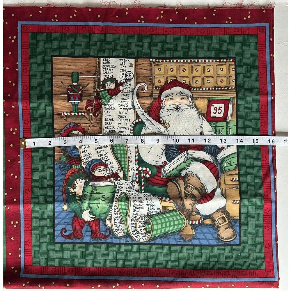 Santa Panel Christmas Panel Fabric Quilt Panel Pillow Quilt Blocks Cranston READ